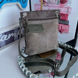 Extra Large Brown Perforated cow leather made Argentina crossbody bag